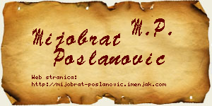 Mijobrat Poslanović vizit kartica
